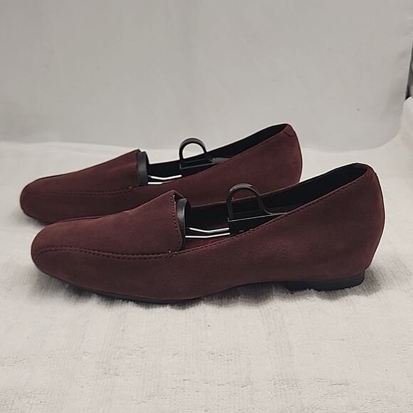 MUNRO DIEDRE LEATHER SUEDE LOAFERS MERLOT COLORWAY LADIES 8.5 USA NWOB - Picture 1 of 16